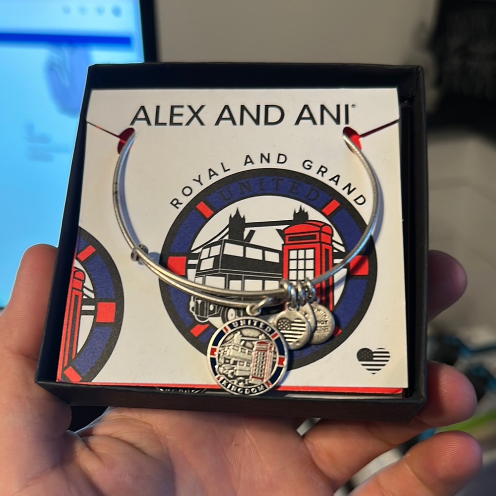 Alex and Ani Silver Charm Bangle